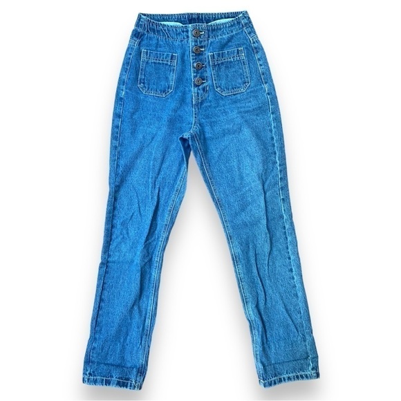 PRINCESS Polly Vela High Waisted Button Front Straight Leg Jeans | Size 2 - Picture 3 of 16